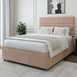 Bedmaster Small Double Mink Naples Velvet 4 Drawer Divan Base - Brown - Wilko - thumbnail 1