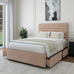 Bedmaster Small Double Mink Naples Velvet 4 Drawer Divan Base - Brown - Wilko - thumbnail 4