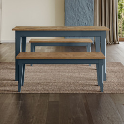 Baumhaus Signature 4 Seater Blue Dining Bench - Wilko - thumbnail 6