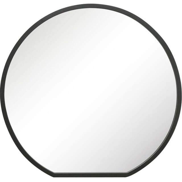 MirrorOutlet The Circulus Black Framed Circular Wall Mirror 84 x 80cm - Size: 80 x 84cm - Wilko - image 1