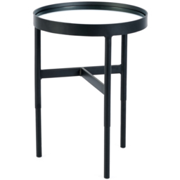 Julian Bowen Franki Mirror Glass Lamp Table - Size: 51.5 x 39 x 39cm - Black - Wilko - thumbnail 4