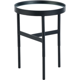 Julian Bowen Franki Mirror Glass Lamp Table - Size: 51.5 x 39 x 39cm - Black - Wilko - thumbnail 3