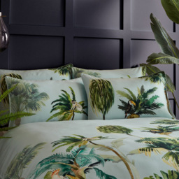 Paoletti Forsteriana King Size Multicolour Palms Duvet Cover Set - Green - Wilko - thumbnail 5