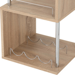 Seconique Charisma Chrome Light Sonoma Oak Home Bar Table - Brown - Wilko - thumbnail 6