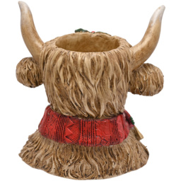 The Seasonal Gift Co. Highland Cow Tealight Holder - Size: 12 x 11 x 9cm - Brown - Wilko - thumbnail 3