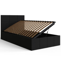 GFW Single Black Faux Leather Side Lift Ottoman Bed with Bonnell Mattress - Wilko - thumbnail 6
