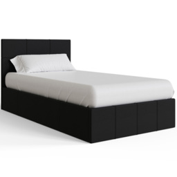 GFW Single Black Faux Leather Side Lift Ottoman Bed with Bonnell Mattress - Wilko - thumbnail 4