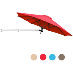 Costway Burgundy Large Outdoor Tilting Sunshade Umbrella - Size: 3m - Red - Wilko - thumbnail 3