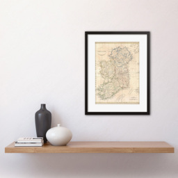 Wee Blue Coo Vintage 1799 Clement Cruttwell Map Ireland Framed Wall Art Print 30 x 41cm - Size: 43.3 x 33.3 x 1.5cm - Cream - Wilko - thumbnail 3