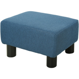 HOMCOM Small Blue Linen Fabric Footstool - Size: 17 x 33 x 43cm - Wilko - thumbnail 3