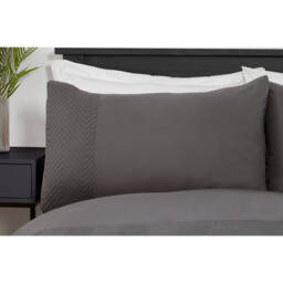 My Home Chevron Pinsonic Duvet Cover and Pillowcase Set - Charcoal/King - Wilko - thumbnail 3