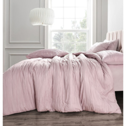 Velosso Calais Single Pink Crinkle Duvet Set - Wilko - thumbnail 5