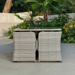 Home Detail Trinity PE Rattan 8 Seater Dining Set with Benches Dark Grey - Size: 6 Seater - Wilko - thumbnail 7