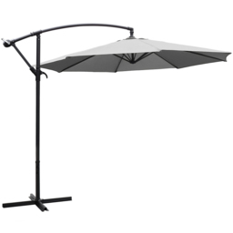 Living and Home Light Grey Crank and Tilt Parasol with Cross and Fillable Base 3m - Wilko - thumbnail 4