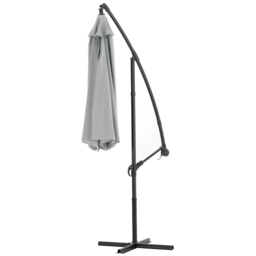 Living and Home Light Grey Crank and Tilt Parasol with Cross and Fillable Base 3m - Wilko - thumbnail 6