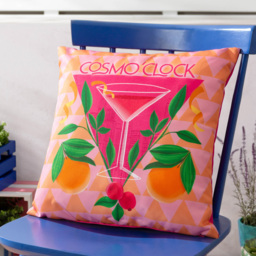furn. Cosmo O' Clock Abstract Pink Polyester Filled Outdoor Cushion - Size: 43 x 43cm - Wilko - thumbnail 3