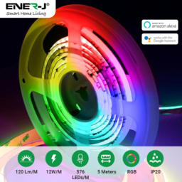 ENER-J RGBIC COB LED Smart Plug and Play Strip Light Kit 5m - Size: 500 x 1 x 0.2cm - white - ENERJ - Wilko - thumbnail 6