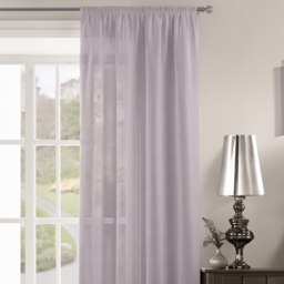 Velosso Riva Plain Mauve Slot Top Voile Panel Curtain 150 x 137cm - Size: w 150 x D 137cm - Purple - Wilko - thumbnail 3