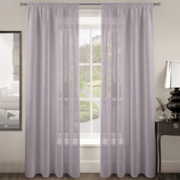 Velosso Riva Plain Mauve Slot Top Voile Panel Curtain 150 x 137cm - Size: w 150 x D 137cm - Purple - Wilko