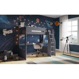 Flair Cosmic Grey Wooden High Sleeper - Size: Single - Wilko - thumbnail 6