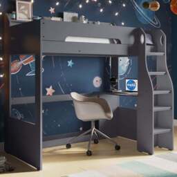 Flair Cosmic Grey Wooden High Sleeper - Size: Single - Wilko - thumbnail 1