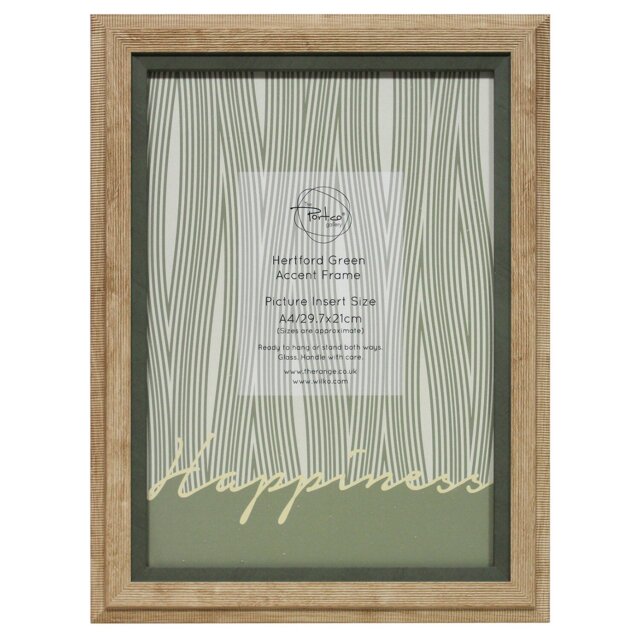 Hertford Green Accent Frame - Natural/A4 - The Port. Co Gallery - Wilko - image 1