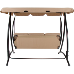 Charles Bentley 3 Seater Cream Garden Swing Seat with Canopy - Wilko - thumbnail 6
