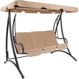 Charles Bentley 3 Seater Cream Garden Swing Seat with Canopy - Wilko - thumbnail 3