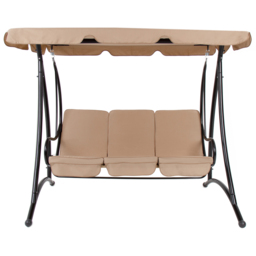 Charles Bentley 3 Seater Cream Garden Swing Seat with Canopy - Wilko - thumbnail 4
