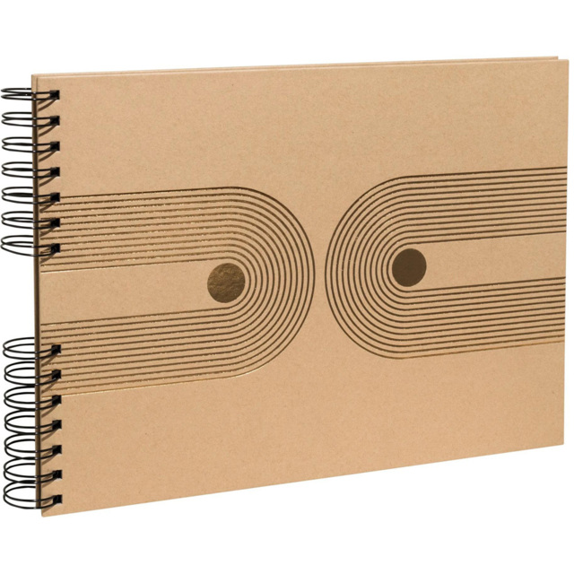 Exacompta Graphik Kraft Wirebound Photo Album 50 Sheets 150 Photos - Size: 32 x 22 x 3cm - Brown - Wilko - image 1