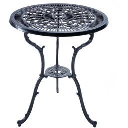 Centurion Tabreez 2 Seater Black Round Garden Bistro Table with Parasol Hole - Wilko - thumbnail 3
