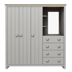 Lexington 3 Door 4 Drawer Grey Combination Wardrobe - Size: 3 Door, 4 Drawer - Wilko - thumbnail 4