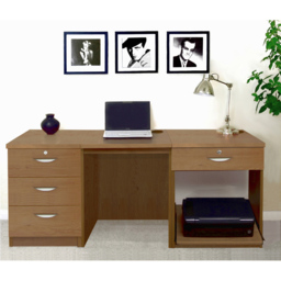 R White Cabinets 4 Drawer Dark Brown Set-11 Desk with Printer Shelf - Size: 72.8 x 167.9 x 54cm - Wilko - thumbnail 5