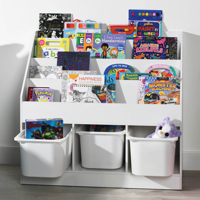 3 Drawer Bookcase - White - Wilko - image 1
