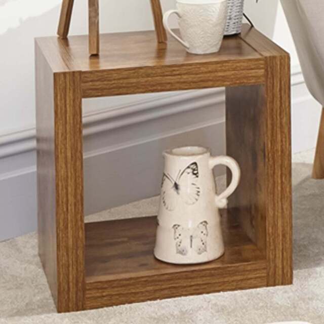 GFW Jakarta Mango Yellow Cube Side Table - Size: 35 x 44 x 44cm - Brown - Wilko - image 1