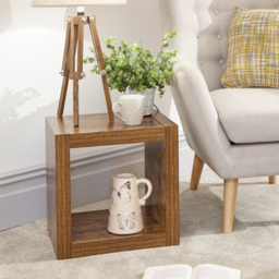 GFW Jakarta Mango Yellow Cube Side Table - Size: 35 x 44 x 44cm - Brown - Wilko - thumbnail 5