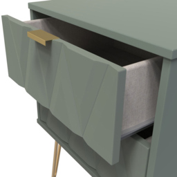 Crowndale Diamond 2 Drawer Reed Green Bedside Table - Wilko - thumbnail 7