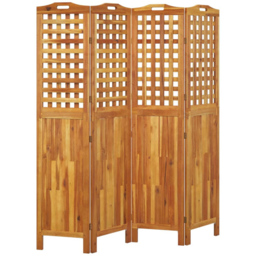 vidaXL Solid Acacia Wood 4 Panel Room Divider 162 x 2 x 180cm - Size: 4 Panels - Brown - Wilko - thumbnail 4
