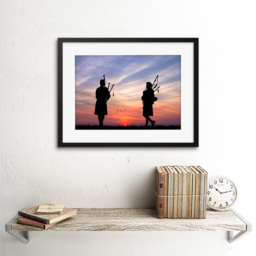 Wee Blue Coo Sunset Scottish Pipers Silhouette Photo Framed Wall Art Print 30 x 41cm - Size: 43.3 x 33.3 x 1.5cm - Multi - Wilko - thumbnail 3