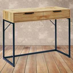 Julian Bowen Bali 2 Drawer Oak Dressing Table - Size: 45 x 100 x 80cm - Brown - Wilko