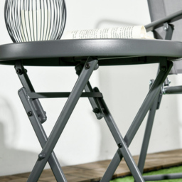 Outsunny White Marble Glass Top Round Foldable Garden Table - Size: 45 x 45 x 50cm - Wilko - thumbnail 4
