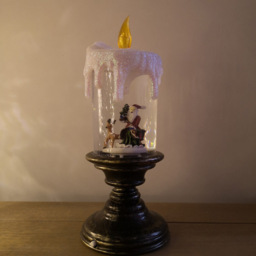 Samuel Alexander Santa Scene Snowtime Water Spinner Candlestick 25cm - Size: 25 x 10 x 10cm - Multi - Wilko - thumbnail 6