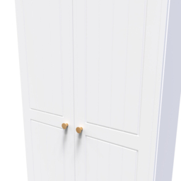 Crowndale Warwick 2 Door 2 Drawer White Ash and Oak Double Wardrobe - Size: 2 Door, 2 Drawer - Wilko - thumbnail 7
