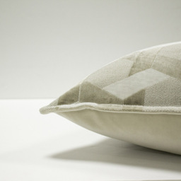 Paoletti Delano Ivory and Taupe Velvet Jacquard Cushion - Size: 60 x 40cm - Multi - Wilko - thumbnail 6