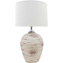 Acacia Home 61cm Rustic Ceramic Large Table Lamp with Fabric Shade - Size: 61 x 27 x 27cm - Multi - Wilko