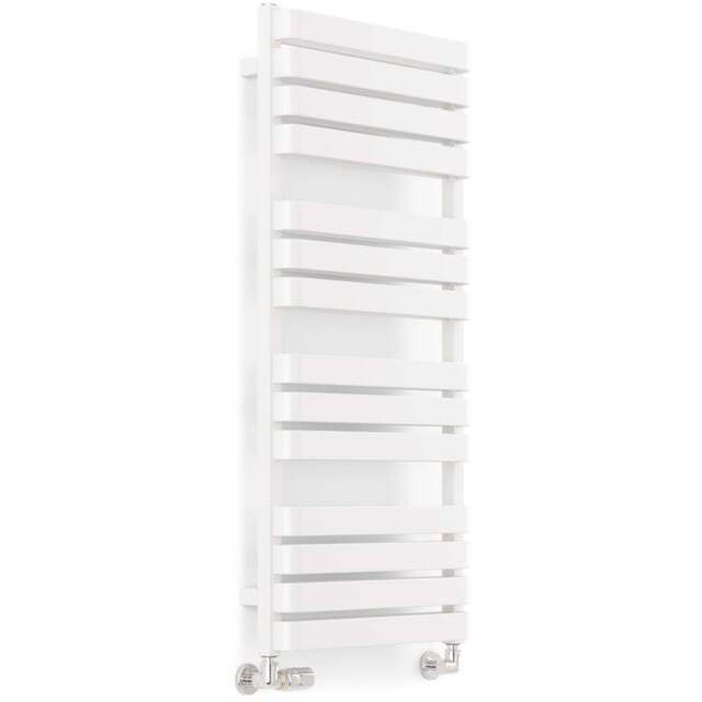 Terma Warp T Bold Matt White Heated Towel Rail 2660 BTU 1110 x 500mm - Size: 111 x 50 x 11.2cm - Wilko - image 1
