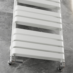 Terma Warp T Bold Matt White Heated Towel Rail 2660 BTU 1110 x 500mm - Size: 111 x 50 x 11.2cm - Wilko - thumbnail 7