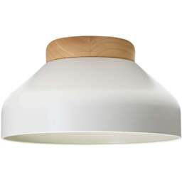 Happy Homewares Muted Dove Grey Contemporary Scandinavian Designed Semi-Flush Ceiling Light - Size: 18 x 30 x 30cm - Wilko