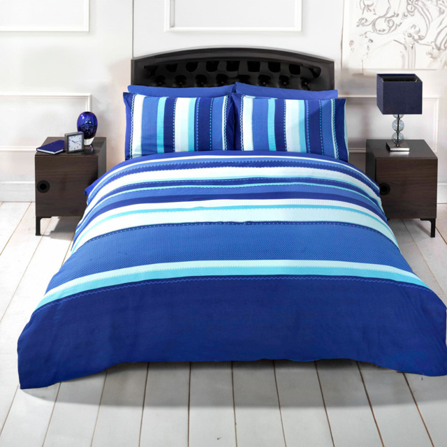 Rapport Home Detroit Double Blue Duvet Cover Set - Wilko - image 1