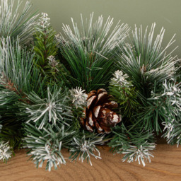 Samuel Alexander Frosted Glacier Christmas Swag with Pinecones 90cm - Size: 20 x 90 x 20cm - Green - Wilko - thumbnail 6